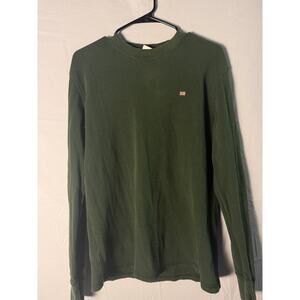 Polo Jeans Company Green Knit Thermal Shirt Long Sleeve Crewneck Size Large